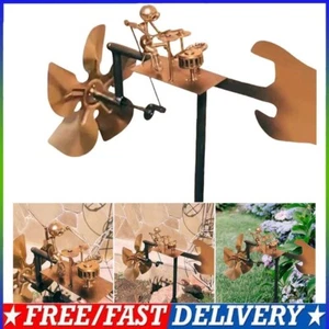 Metal Wind Spinner Metal Drummer Windmill Statue for Yard Art Lawn Garden Decor - Picture 1 of 7