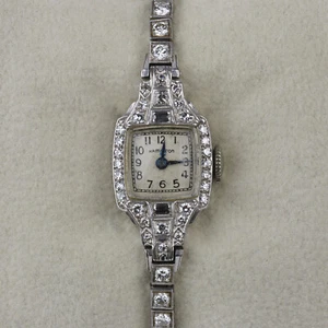 Vintage Hamilton Platinum, 1.90 Carat Diamond Women's 17 Jewel Wristwatch - Picture 1 of 4