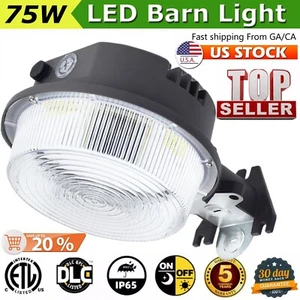 75W LED Barn Light Dusk to Dawn Outdoor Area Lights with Photocell, 110-277 VAC - Picture 1 of 13