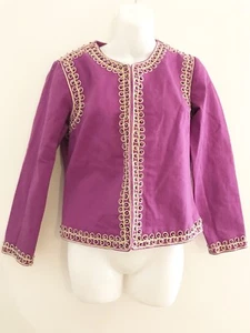 Victor Costa Purple Jacket Beaded Embellished Career Womens Size XS - Picture 1 of 11