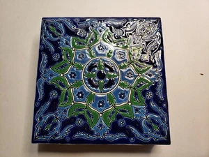 Hand Made by Nassos Keramik Tile Matchbox - Picture 1 of 5