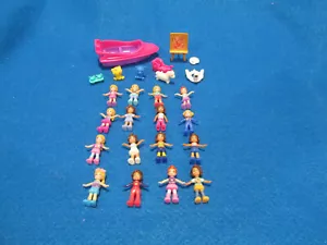 Polly Pocket Micro Mini 1" Dolls Lot of 16 Figures And Extras - Picture 1 of 6