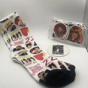 Taylor Swift Eras Tour - Fan Merch Lot Socks/Porcelain Ornament/100 Pc Stickers - Picture 1 of 8