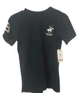 Beverly Hills Polo Club T-Shirt Ragazzo Blu Ricamata Manica Corta Grande - Foto 1 di 3