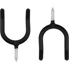 Black Screw In U shaped Hook for Hanging Guitars and Baseball Bats 4 Pack