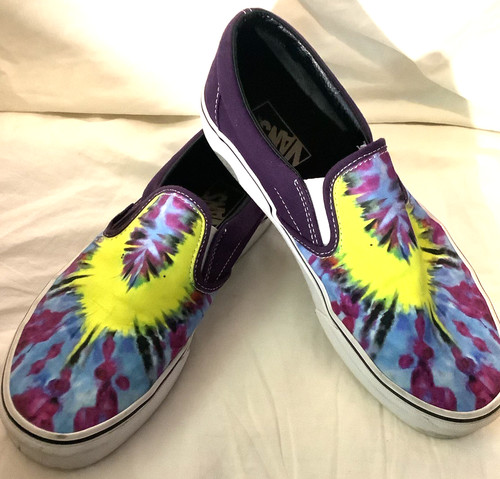 VANS "Off the Wall" Tye Dye Canvas slip on uomo taglia 8 donna taglia 9 5 BELLO!