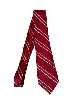 Corbata Valentino roja a rayas diagonales para hombre 100 % seda hecha en Italia usada en excelente estado Foto 1 de 4