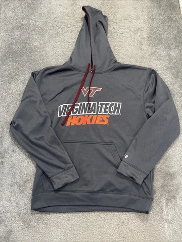 Virginia Tech Hokies Sweatshirt Men large Gray all polyester Cover