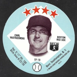 1978 BIG-T TASTEE-FREEZ ICE CREAM LID #16 Carl Yastrzemski REDSOX MINT MSA Discs - Picture 1 of 2