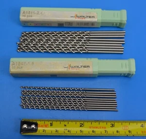 Brocas giratorias largas WALTER A1511 HSS 2,4 mm x 9 y A1547 HSS-E 1,8 mm x 10 - Imagen 1 de 5