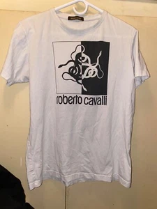 ROBERTO CAVALLI Serpents Snakes t shirt tee white 100% cotton - Picture 1 of 3