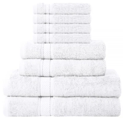 Juego de toallas de baño de algodón bambú de lujo suave Prime Collections toallas de 8 piezas 600GSM Foto 1 de 4