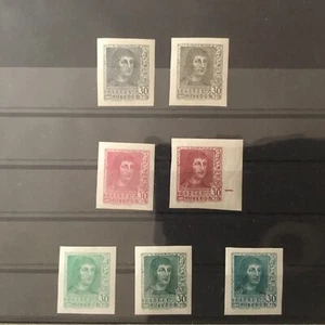 España1938 Fernando el Catolico- Edifil 844s variedad cambios color sin dentar - Imagen 1 de 4