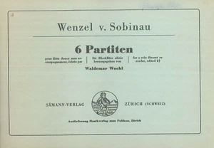 Sobinau 6 Partitas Descant Recorder Solo Woehl Bourrée Gigue Sarabande Menuet - Picture 1 of 5