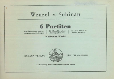 Sobinau 6 Partitas Descant Recorder Solo Woehl Bourrée Gigue Sarabande Menuet - Image 1 of 4