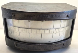 Vintage General Electric Co. Meter Thomson Ammeter GE Steampunk Gauge - Picture 1 of 5