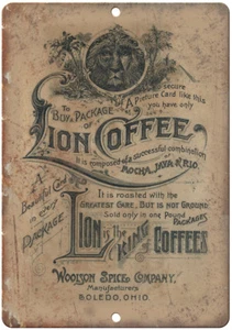 Lion Coffee Woolson Spice Co Vintage Ad 12" x 9" Reproduction Metal Sign N122 - Picture 1 of 1