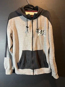 JORDAN NIKE AIR STANDARD FIT FULL ZIP HOODIE BLACK GRAY MENS MEDIUM EXCELLENT - Picture 1 of 10