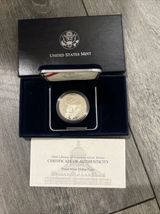 2000 US Mint Library Of Congress Silver Dollar Proof - Picture 1 of 3