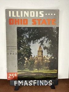 F3 1953 OHIO STATE vs ILLINOIS Howard Cassaday Oct 10 Football Program - Picture 1 of 3
