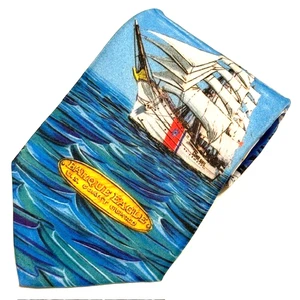 Gift of Wings Tie Vintage US Coast Guard Barque Eagle Ship Sailing Boat Unique - Picture 1 of 24