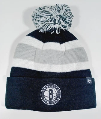 '47 Brand NBA Brooklyn Nets Cuffed Beanie Pom Knit Adult Hat - NEW WITH TAG - Image 1 of 4