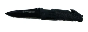 Smith & Wesson Border Guard SWBG1S Black Single Blade Tactical Knife - Picture 1 of 5