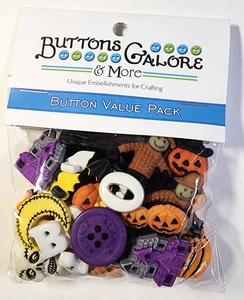 Halloween Haunted House Scarecrow Skull Spiders Buttons Galore Value Pack - Picture 1 of 2