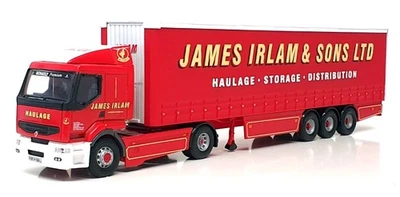 Corgi 1/50 Scale 75606 - Renault Curtainside Truck & Trailer James Irlam - Red - Image 1 of 4