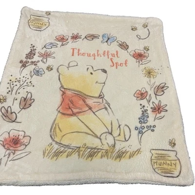 Disney Baby Colap Winnie the Pooh Manta Minky Sherpa Punto Pensativo Peluche Difícil de Encontrar Foto 1 de 4