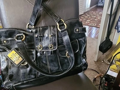MAXX NEW YORK  Signature Patent PVC Large Black Shoulder bag - Image 1 of 4