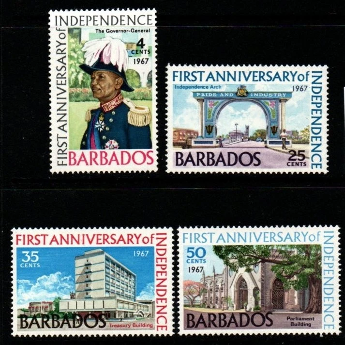 BARBADOS SG367/70 1967 1er ANIVERSARIO DE LA INDEPENDENCIA MNH Foto 1 de 1