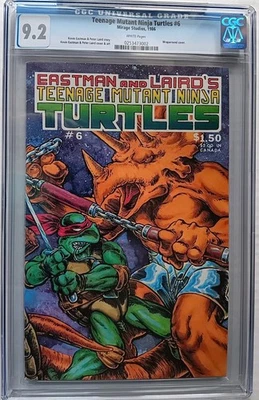 TEENAGE MUTANT NINJA TURTLES #6 CGC 9.2 White 1986 Eastman & Laird art - Image 1 of 4