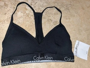 NWT Calvin Klein Black Motive Triangle Bralette QP16680 Small $38 - Picture 1 of 2