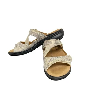 Revere Rio Leder verstellbare Pantoletten Sandalen Metallic Interesse Größe 38 7 gebraucht, in einwandfreiem Zustand - Bild 1 von 5