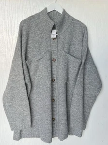 Lane Bryant Pullover Damen 26/28 grau Strickjacke Knopfleiste Neu mit Etikett - Bild 1 von 5