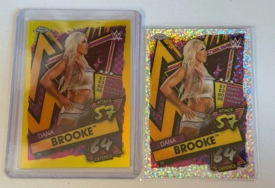 2021 Topps Chrome WWE Dana Brooke Slam Attax Yellow Refractor /99 & Speckle #28 - Image 1 of 4