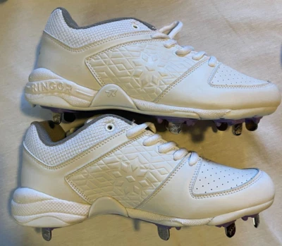 Rip-It- Women's Softball Metal Spikes/Cleats- White-  New no box SZ 8.5 - Image 1 of 4