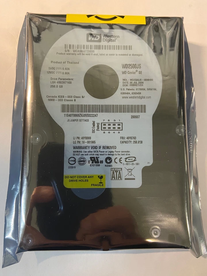 40Y8763 - IBM 250GB 7200 RPM SATA 3.5" HDD - Image 1 of 1