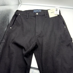 Abercrombie & Fitch Men's Baggy Fit Worker Carpenter Jeans Black Size 32x32 30 - Picture 1 of 9