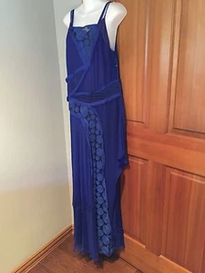VERA WANG Blue Couture SILK ORGANZA SLEEVELESS GOWN DRESS wINTERNAL SLIP DRESS 6 - Picture 1 of 9
