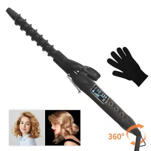KIPOZI 1" Spiral Curling Wand Ceramic Hair Curler Iron 25mm for Short Long Hair - Picture 1 of 7