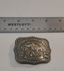 Heston National Finals Rodeo Belt Buckle 1986 FORTH EDITION WOMENS - Picture 1 of 9