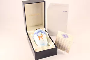 2001 MIB Moorcroft Emaille seltene Weihnachten Schneemann Miniatur Vase Faye Williams signiert - Bild 1 von 15