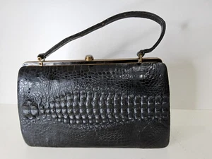 CROCODILE LEATHER Vintage 1960's Handbag - Made in Germany - Picture 1 of 13