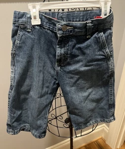 Wrangler Boys Blue Jean Carpenter Shorts Size 10 Waist Adjustable 5 Pocket Denim - Picture 1 of 6