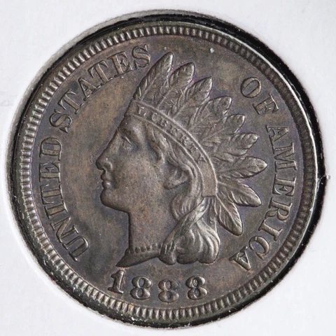 1888 HUGE REVERSE DIE CRACK Indian Head Cent Penny CHOICE BU MS E170 JMM Cover