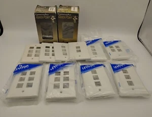Leviton White Flush Mount Quickport 6-Port 4-port 3-port 2-port Wallplate Covers - Picture 1 of 14