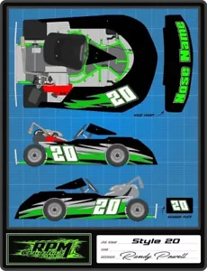 RACING GO KART WRAP WITH FRONT AND REAR NUMBERS, graphics, decals, wraps-Style20 - Picture 1 of 1