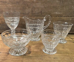 Misc 5pc Clear Fostoria Hermitage Cup / Creamer Lot. In Great Shape. - Picture 1 of 9